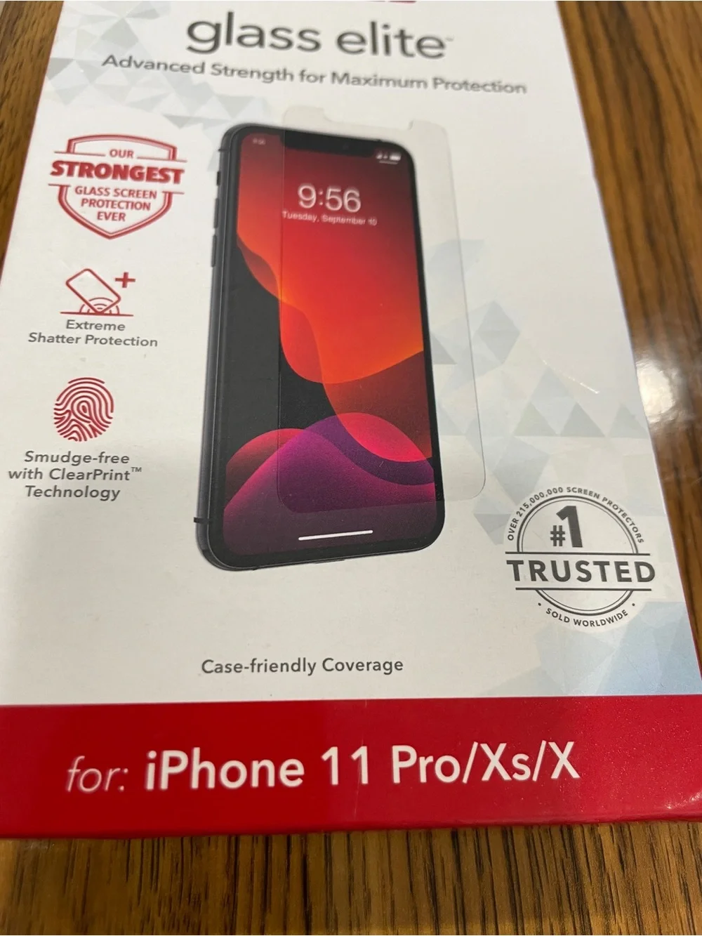 ZAGG Glass Elite Tempered Glass Screen Protector for iPhone 11 Pro / Xs / X